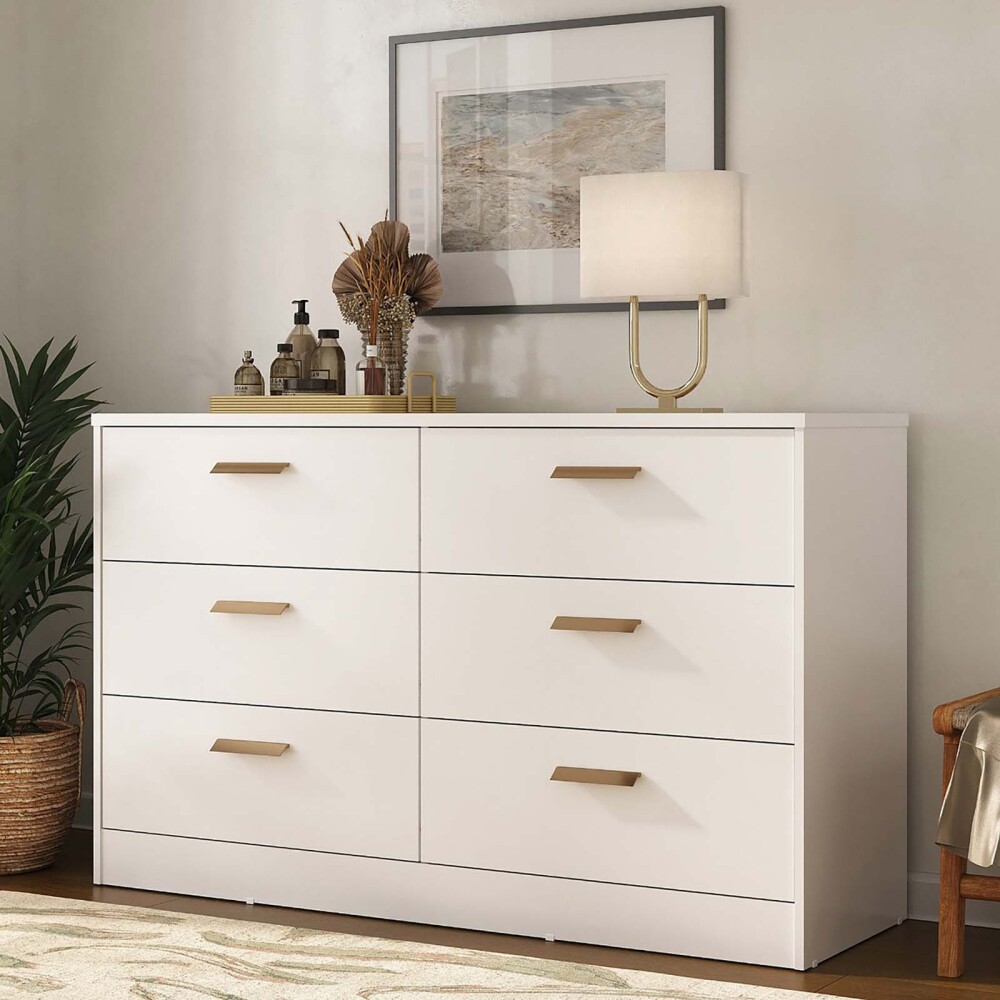 CÓMODA 6 CAJONES MDF BLANCO VENETTO II