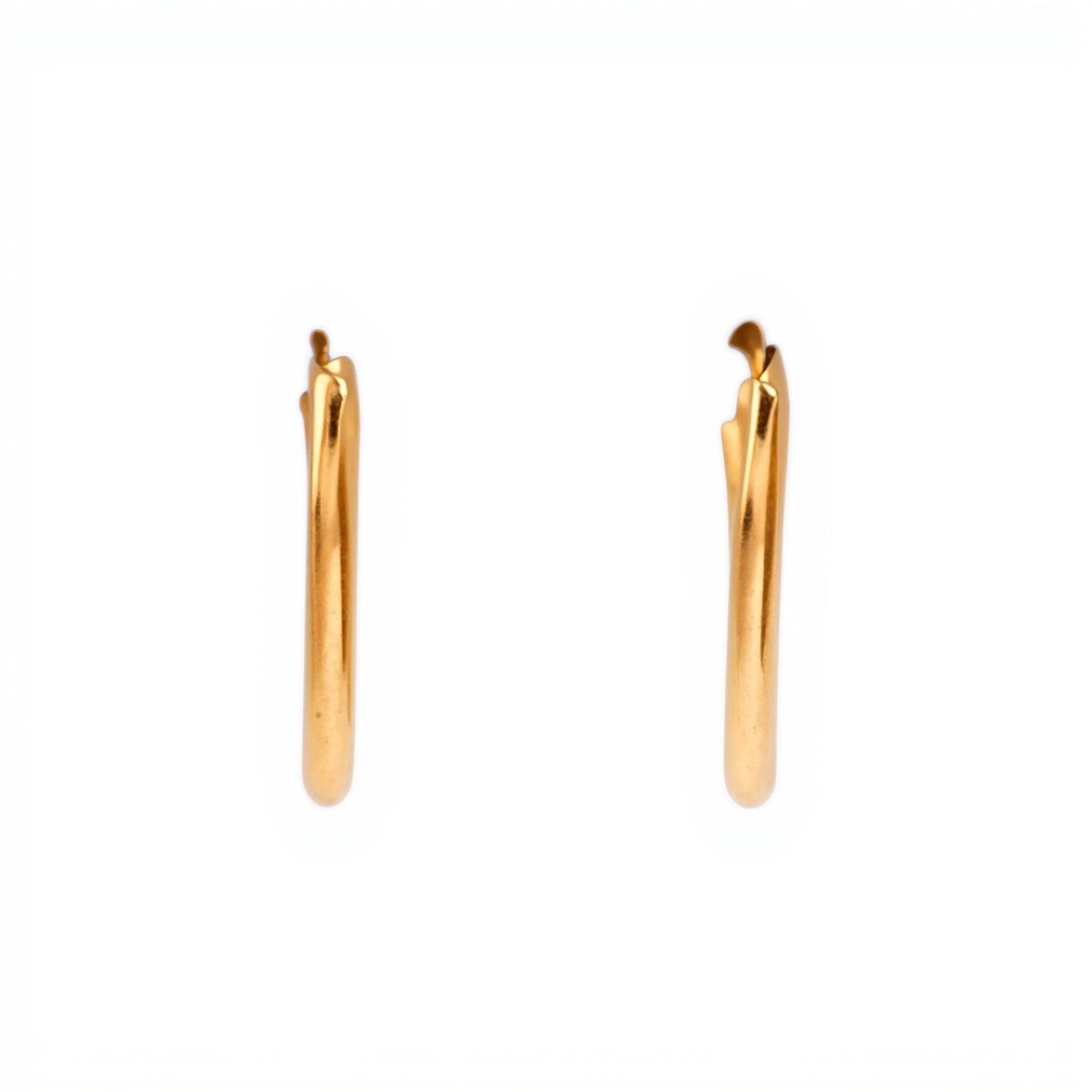 Caravanas aros facetados de oro finos- Oro bajo - Sin piedra- CA8251 - sinpiedra 