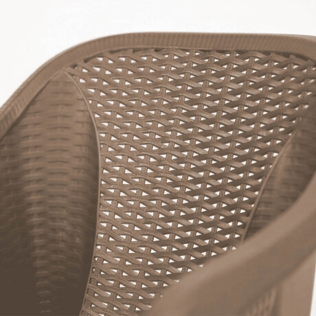 Silla Jardín Rambo Rattan Apoyabrazos Apilable Exterior Marron Claro