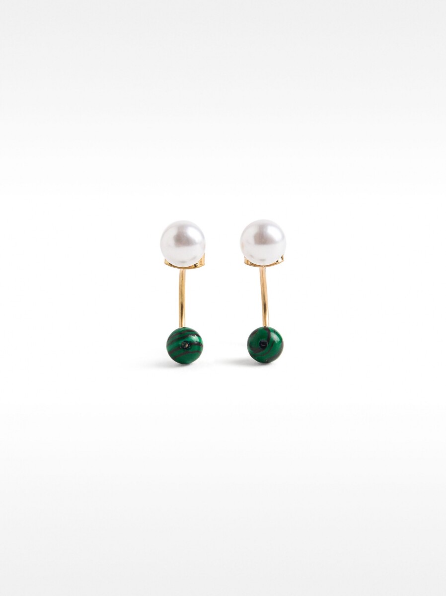 Pendientes De Arco Con Piedra - multicolor 