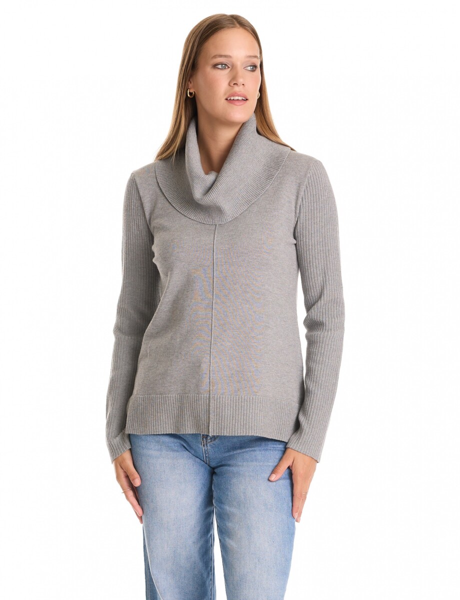 Buzo Cuello Volcado - Gris 