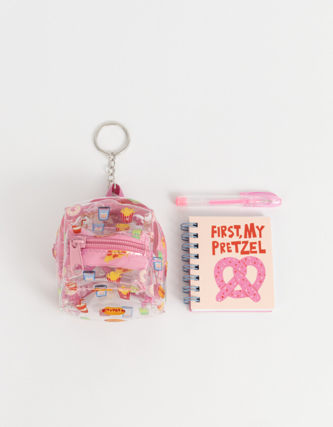 Librería Sets Foodie Set De Librería En Mini Mochila De Pvc Estampado Con Llavero - Combinacion Multicolor