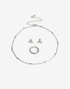 Bijouterie Set Metal Set De Bijou - Plateado Rodio