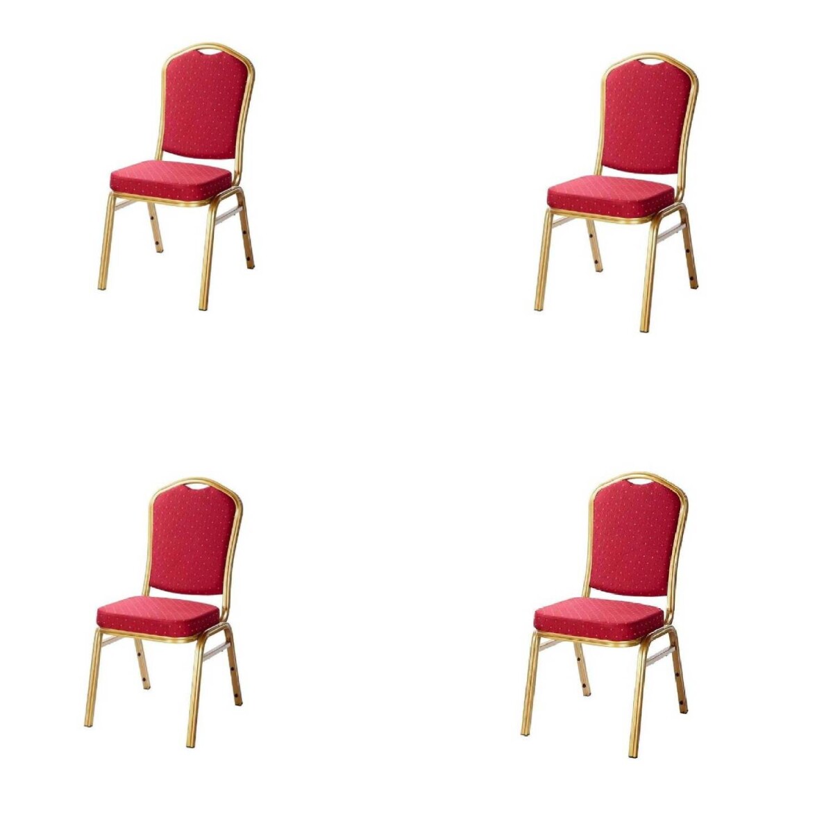 Silla Pack 4 unidades Hotel Apilable Tapizada Evento Conferencia Milton - Rojo 
