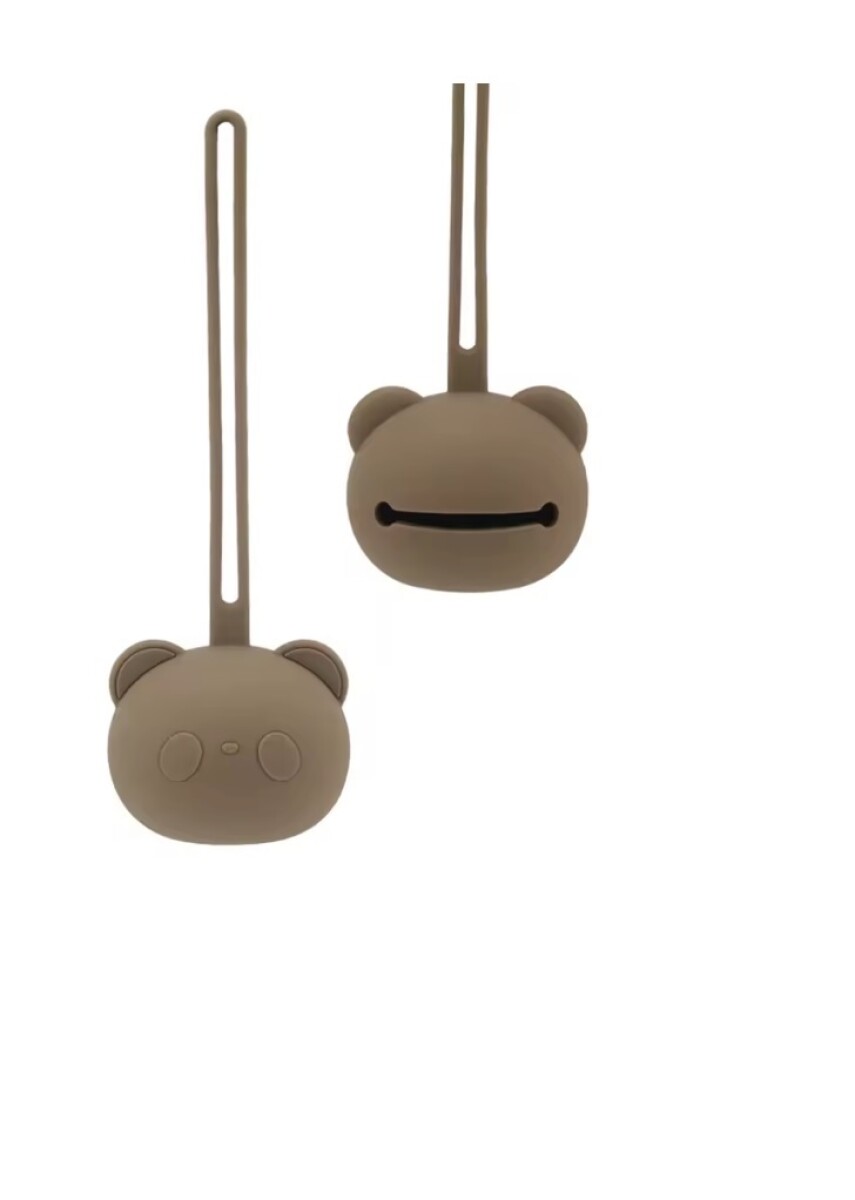 porta chupete pod silicona oso - verde musgo 