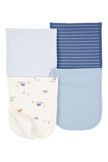 Pack cuatro babitas de algodón, azules Pack cuatro babitas de algodón, azules