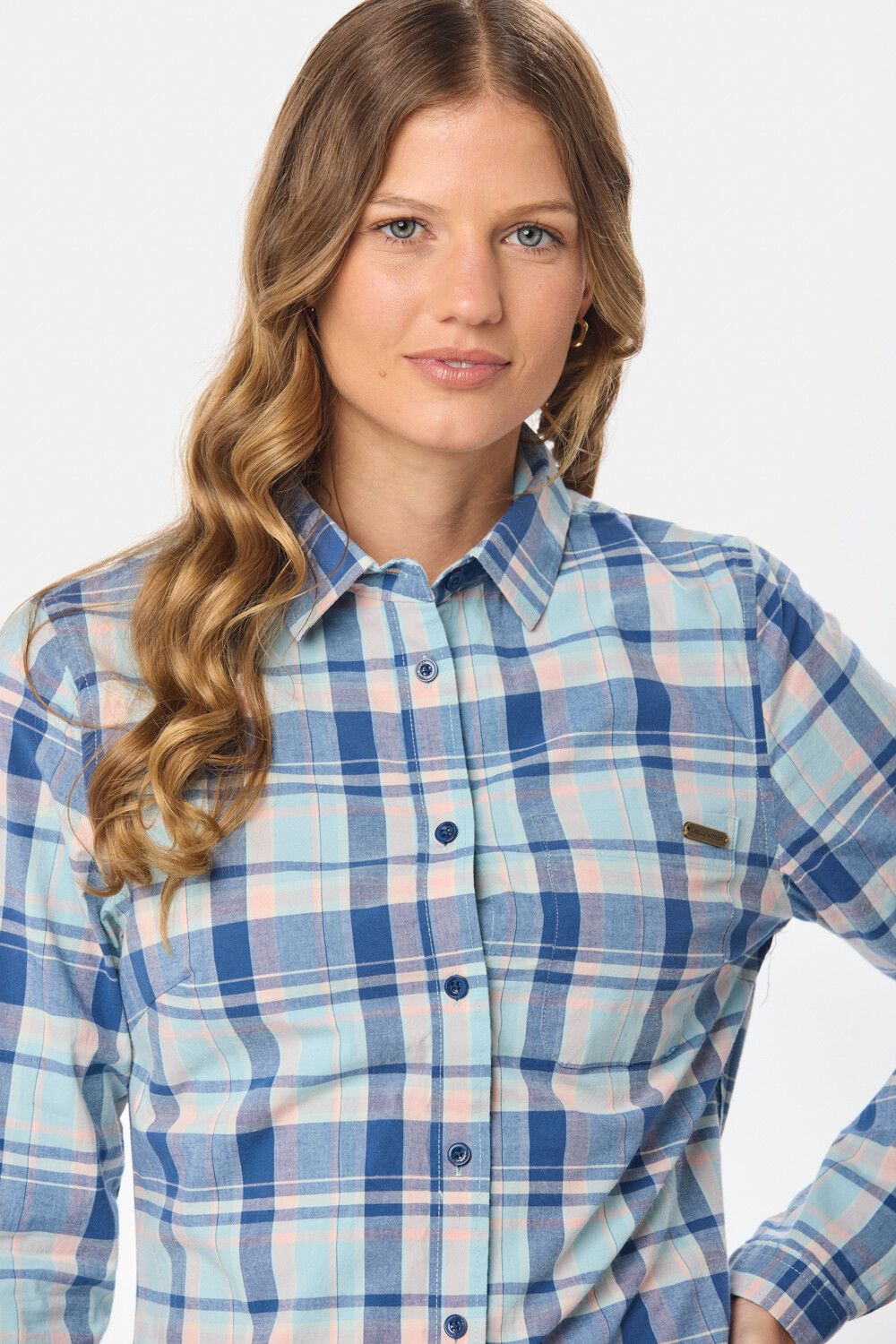CAMISA A CUADROS Azul