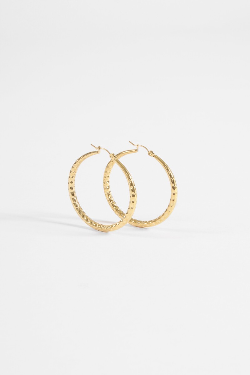 Aros acero textura dorado
