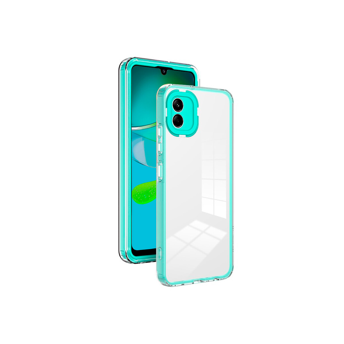 Protector Motorola Moto E13 bordes color turquesa 