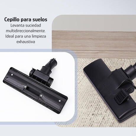 Aspiradora De Mano y Piso 2 en 1 Liviana Potente Negro/gris