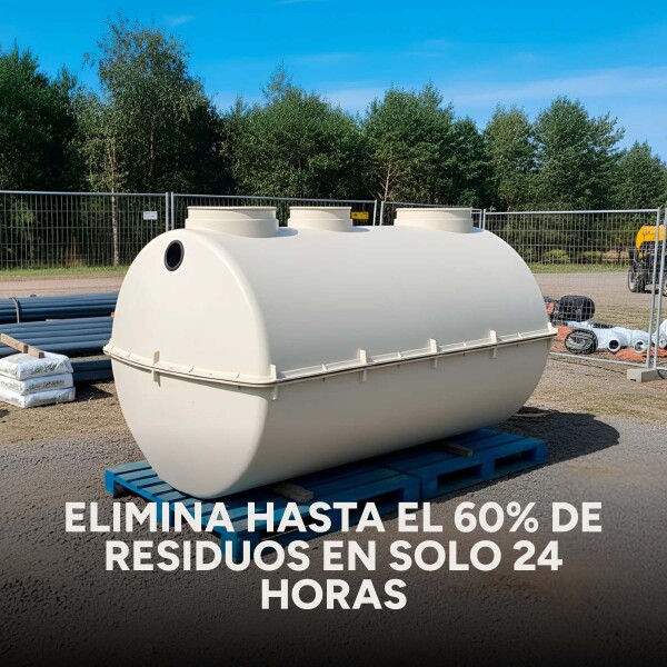 Tanque Fosa Pozo Cámara Séptica Impermeable 2500L 2.50x1 Mts Color Blanco