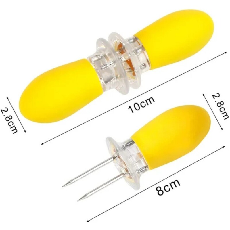 Set x8 pinchos para choclo acero inox/plástico S/C