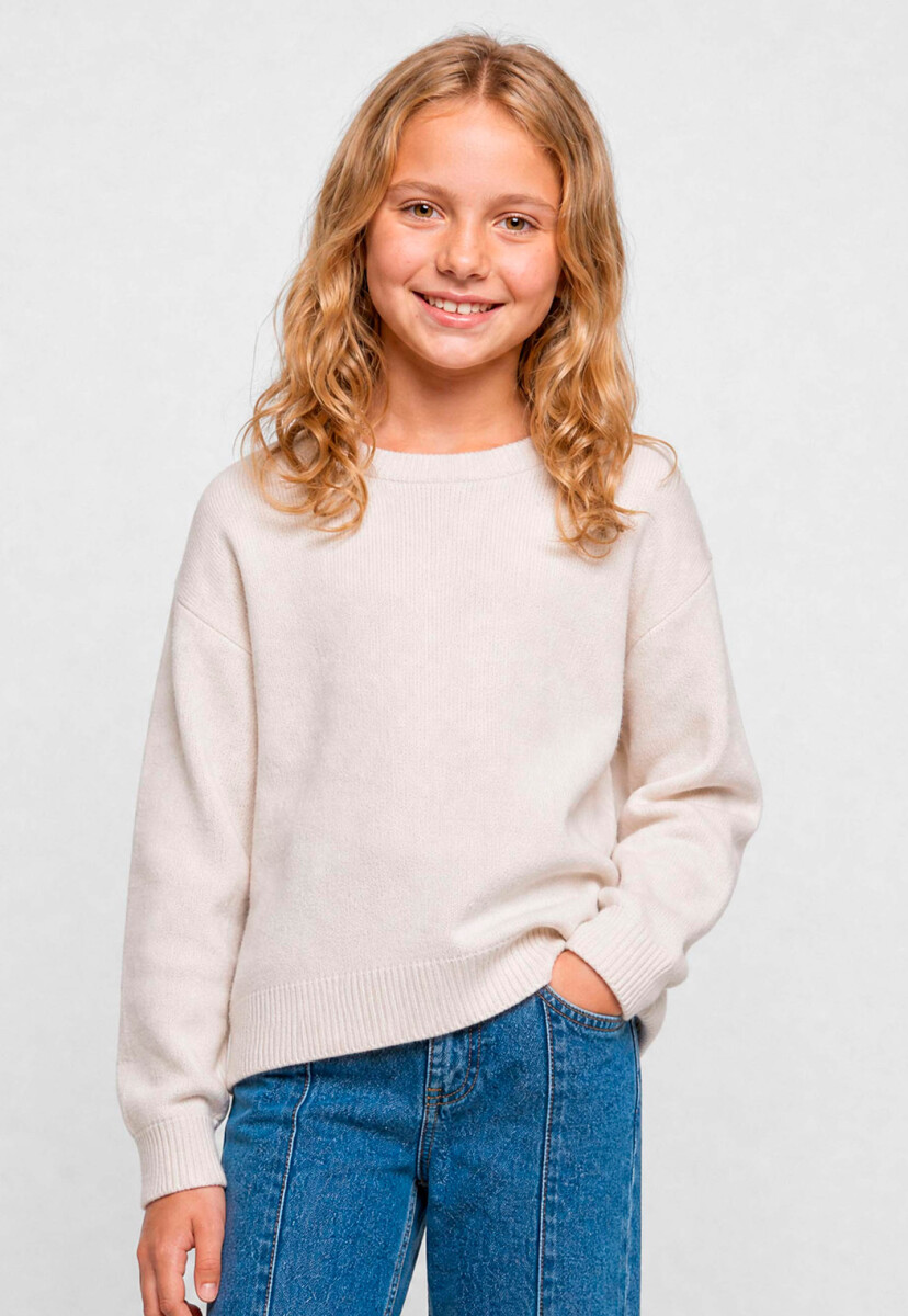 BUZO DE PUNTO INFANTIL - ROSADO - BEIGE 