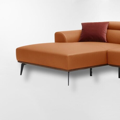 Sofá con chaise DUNA TELA Marrón - IZQUIERDO
