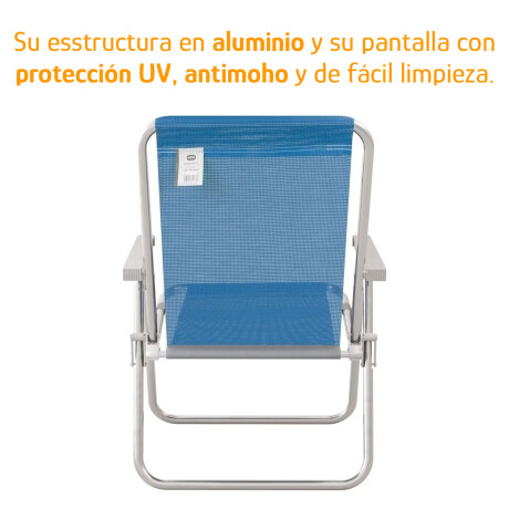 Kit 2 Reposeras Altas Plegables Aluminio Conforto Total Mor Azul