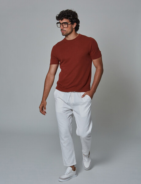 T-shirt tejida m/c lisa cobre