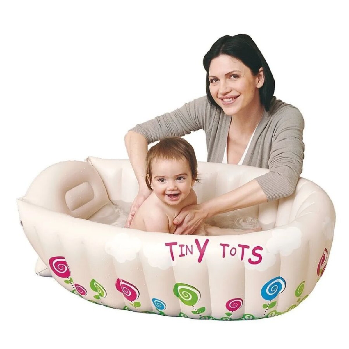 Bañera Inflable Para Bebé Color Beige 
