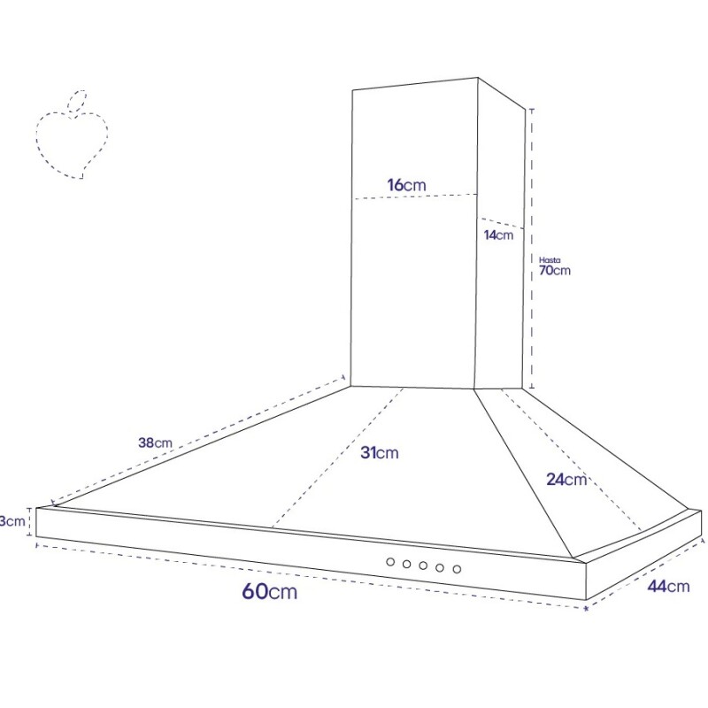 Campana Extractora De Cocina Petra 90cm Premium C/kit Instal Negro Campana Extractora De Cocina Petra 90cm Premium C/kit Instal Negro