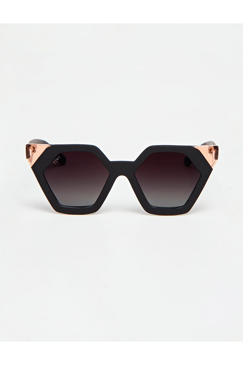 Lentes Tiwi Hexagon Ii - Rubber Bicolor Black/pink With Burgundy Gradi 