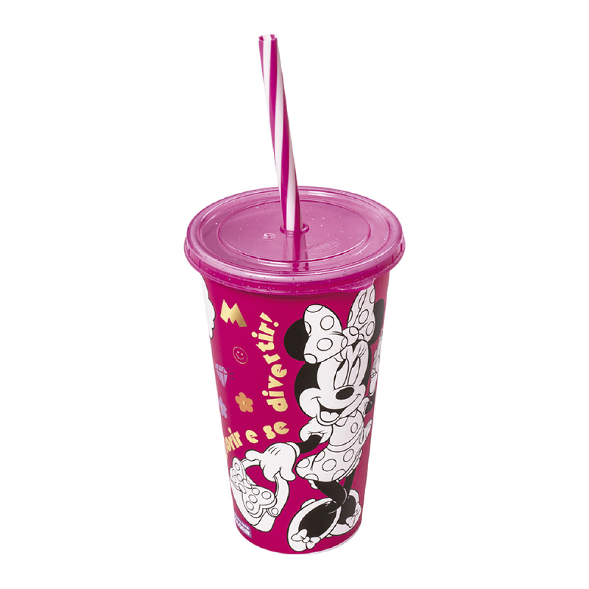 Vaso Plástico con Pajita Minnie 500 ml 