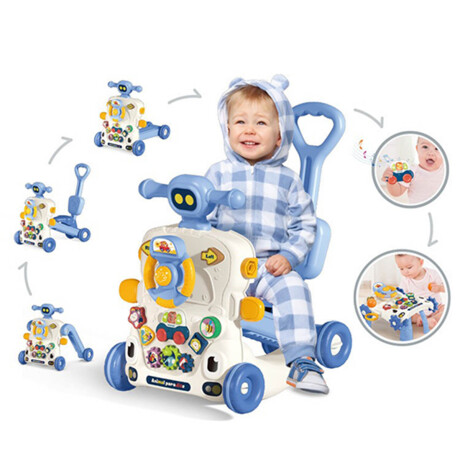 Andador Caminador Bebé Musical Buggy con Guía 6 En1 Celeste