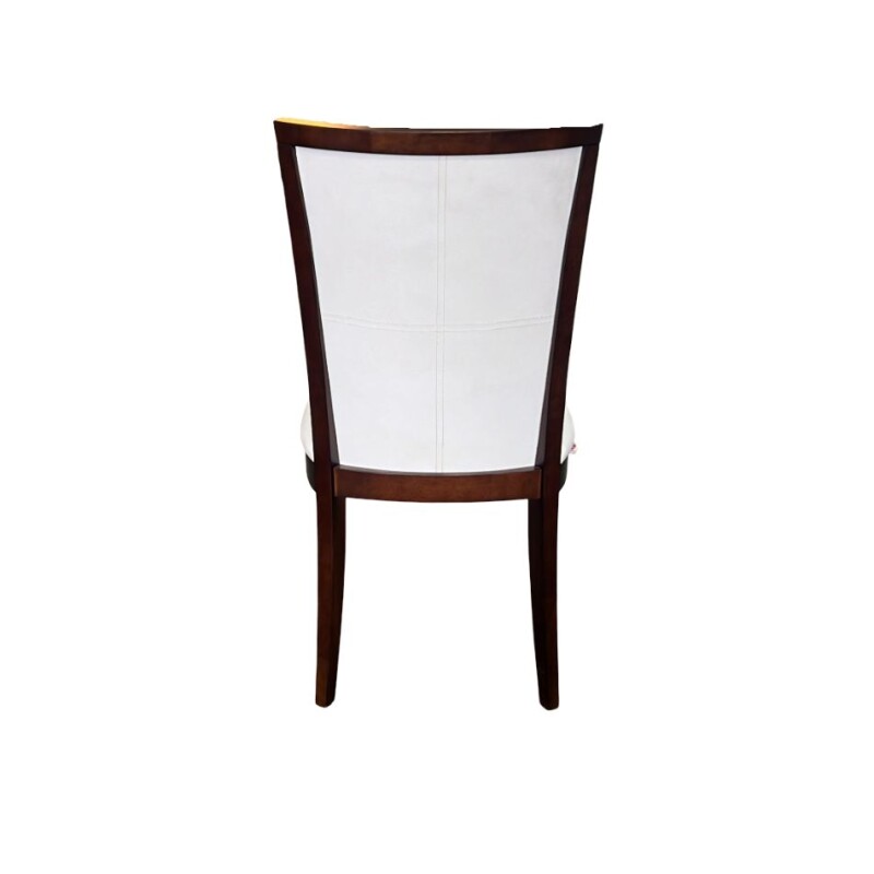Silla en madera tapizada en tela sintetica blanca Silla en madera tapizada en tela sintetica blanca