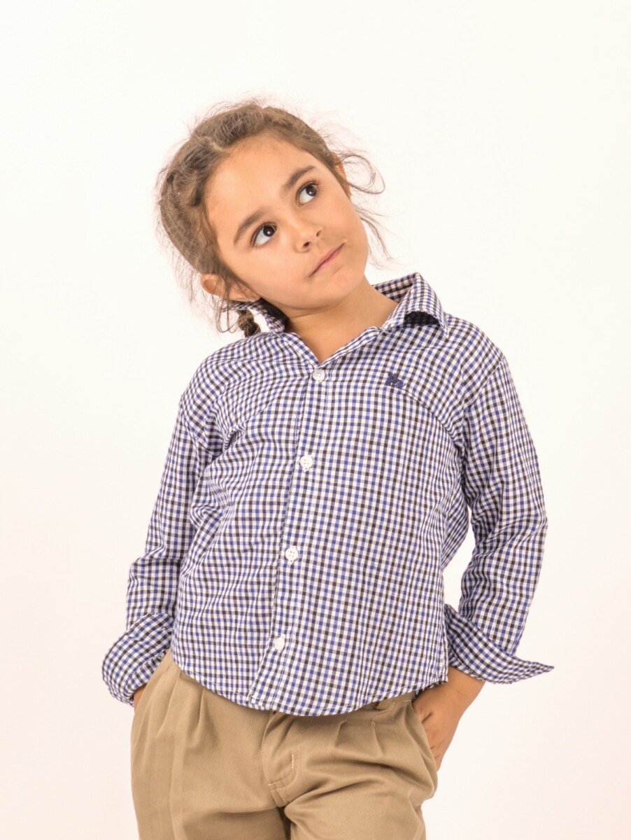 Camisa de Niño/a - cuadrille azul 
