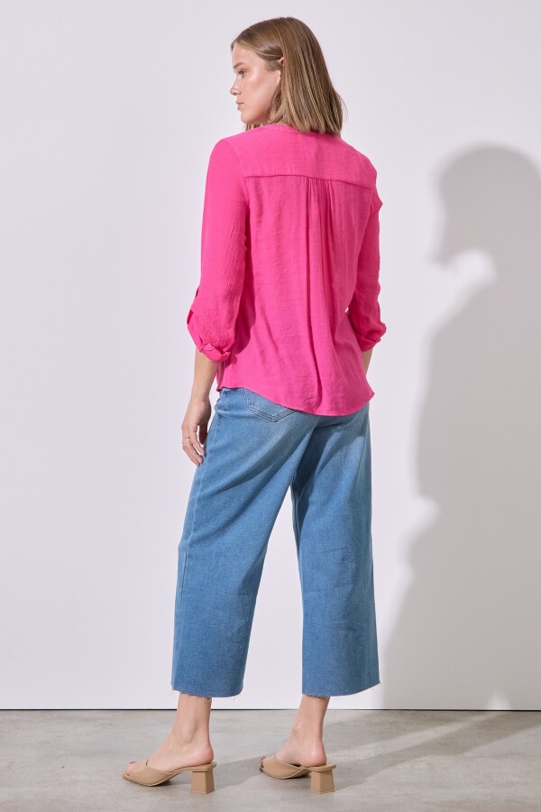 Blusa Nudo Botones FUCSIA