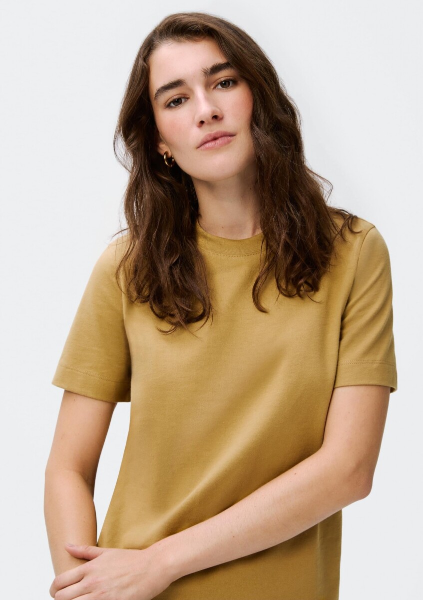 BLUSA FEMENINA SUPER COTTON MANGA CORTA - MARRÓN 