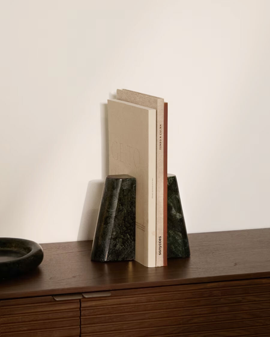 Sujetalibros Serela de mármol verde Sujetalibros Serela de mármol verde