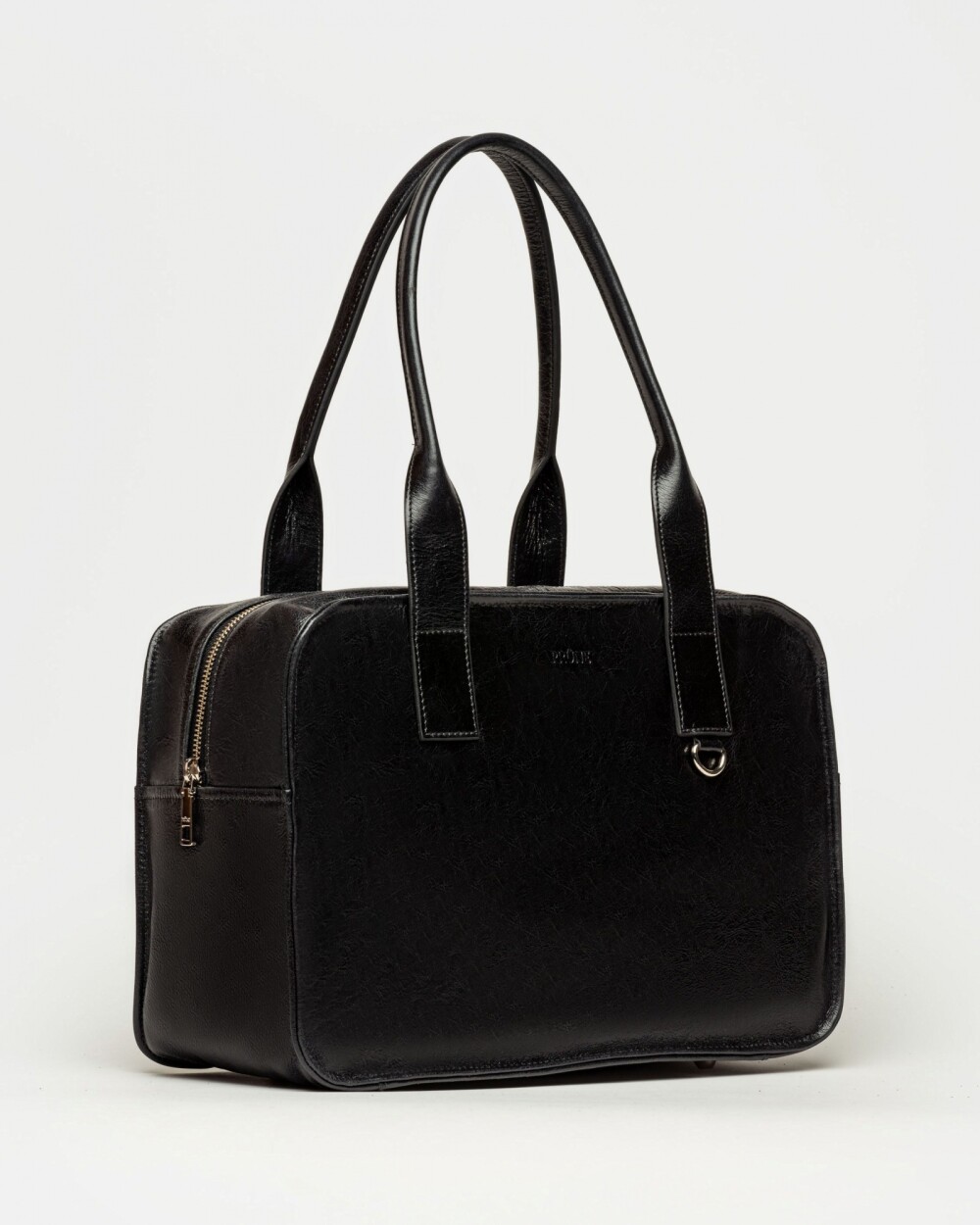 Bolso Capri en cuero arrugado Negro