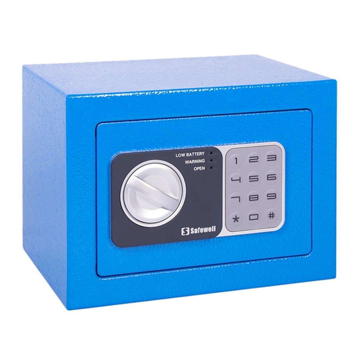 Caja Fuerte Electrónica Modelo Compacto con Código y Llaves - Azul