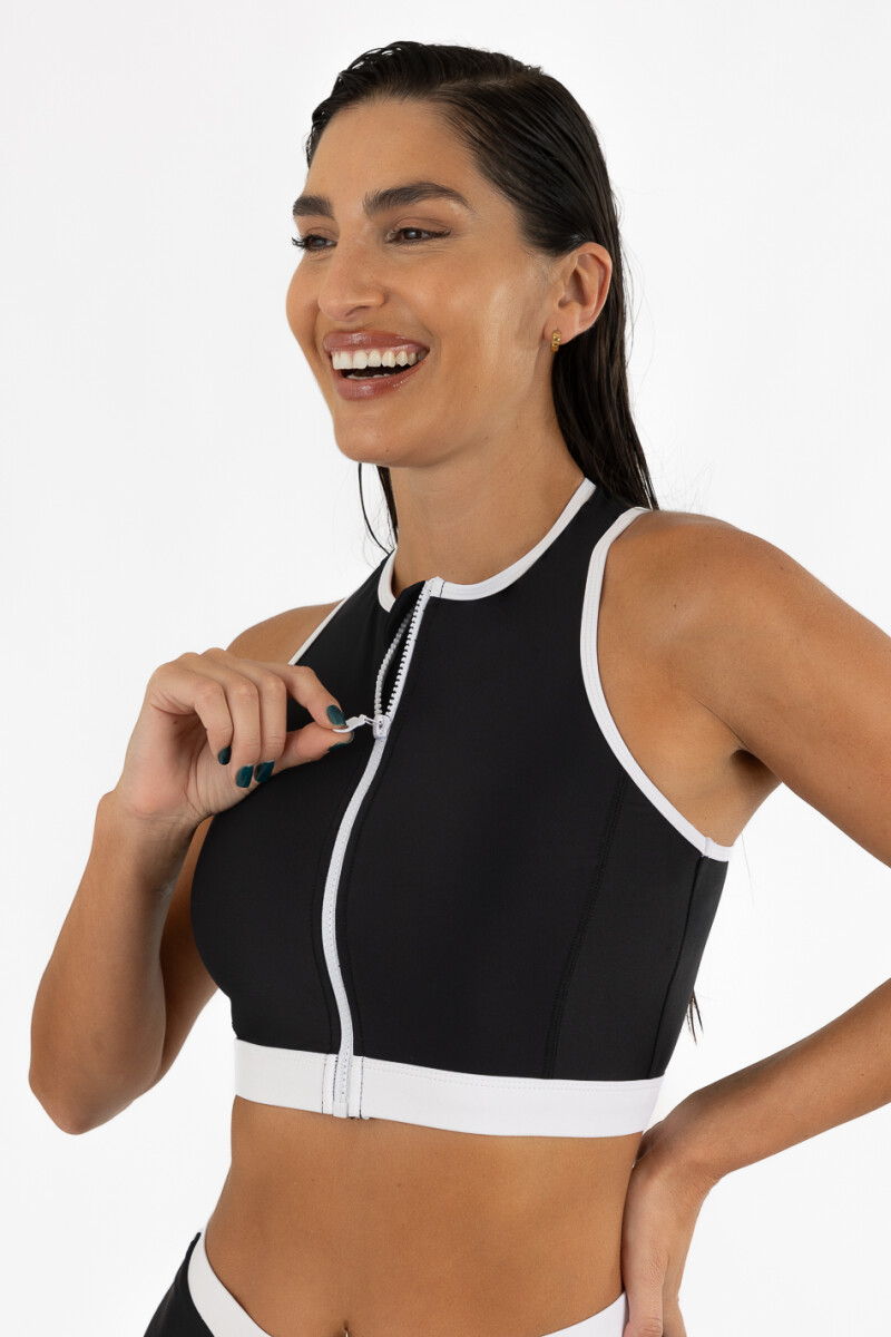 Top sporty liso Negro