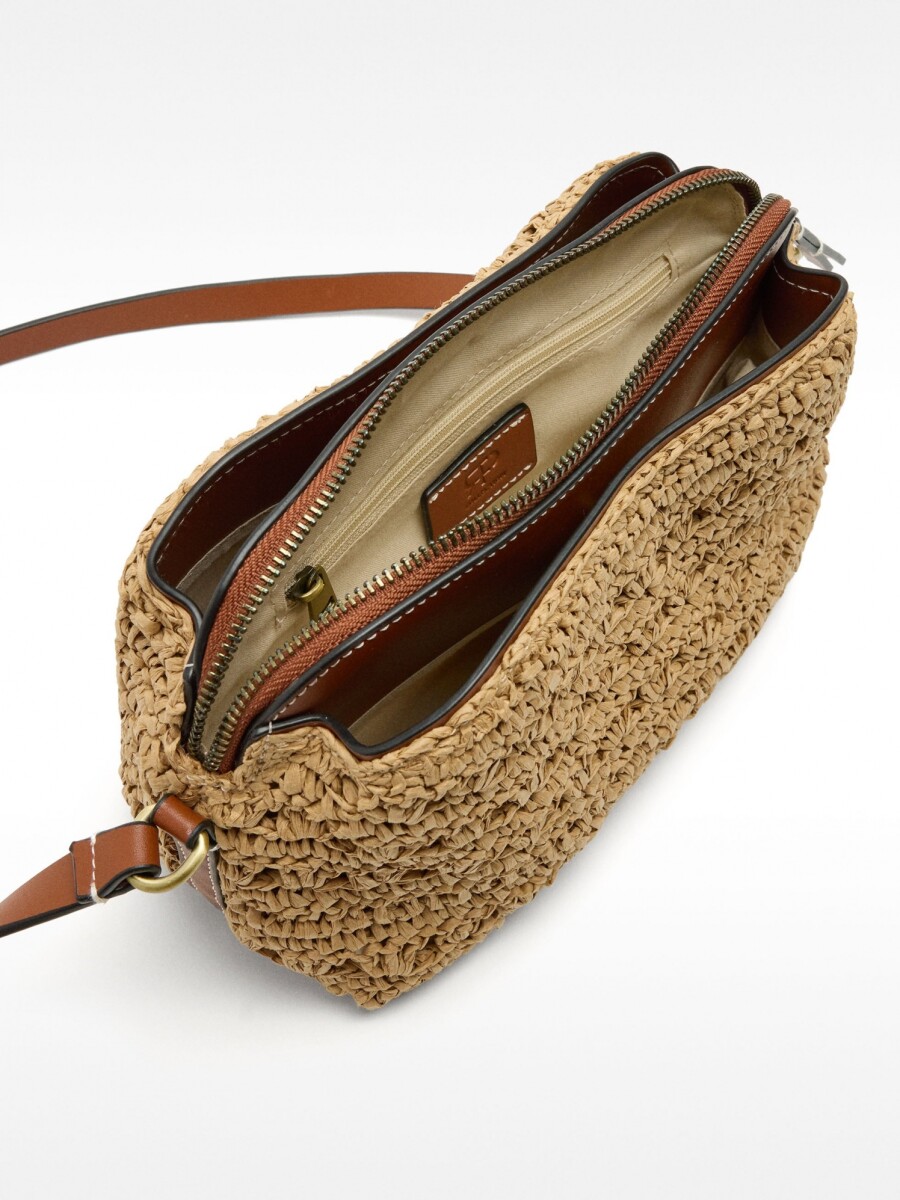 Bolso Bandolera Efecto Rafia natural