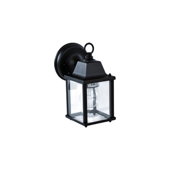 Farol colonial p/adosar,4 caras sur,aluminio negro WA0010