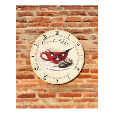 Reloj Analógico de Pared en MDF con Estampado Selecta 29cm TAZA Y GALLETAS