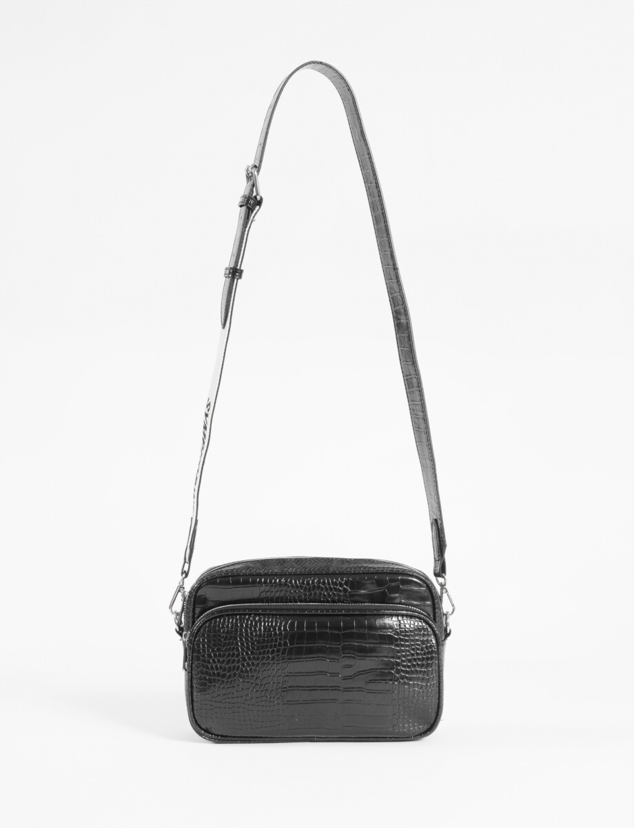 Bandolera croco - negro 