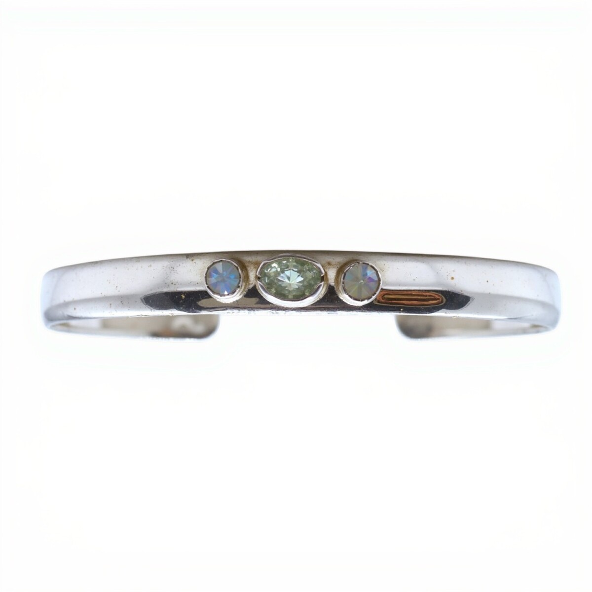 Brazalete Agra- Plata 925 rodinada-Piedra luna y Peridoto-BR2011 - conpiedra 