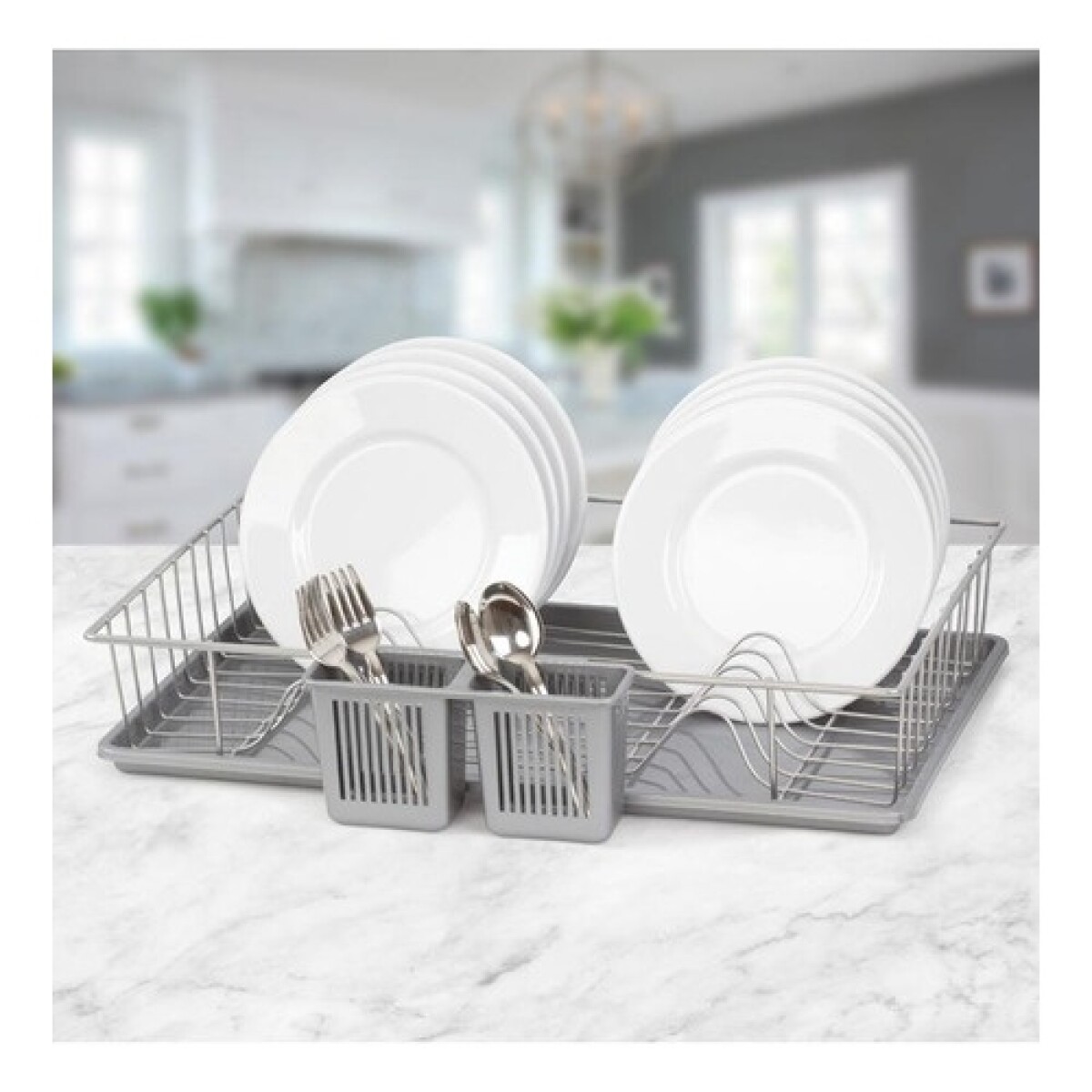 Escurridor con bandeja Metalife cromado - Inox 