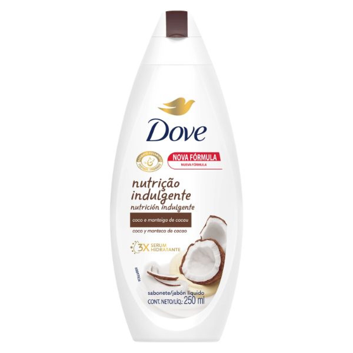 Dove Jabón Líquido Coco y Manteca de Cacao 250 ml – Limpieza e Hidratación