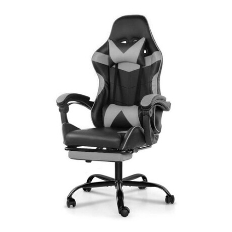 Silla Gamer Lumax Modelo ROM con Apoyapies Negro/Gris