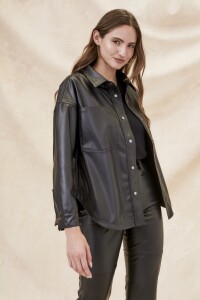 Sobrecamisa Cuero Vegano Negro