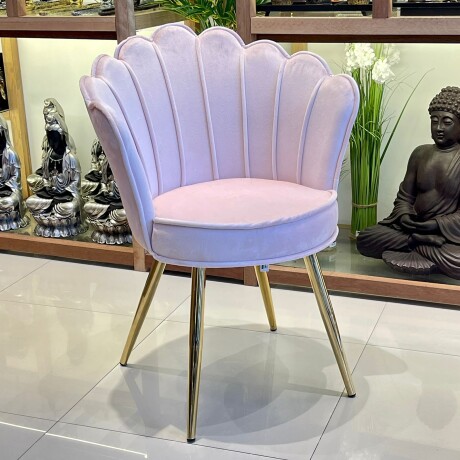 Silla Terciopelo Rosa Base Dorada VELVET Silla Terciopelo Rosa Base Dorada VELVET