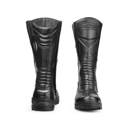 Botas de motociclista Acero Elite 39cm cuero legítimo Negro