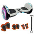 Skate Electrico Hoverboard Musica Bluetooth Luz Patineta 10" Variante Color Blanco