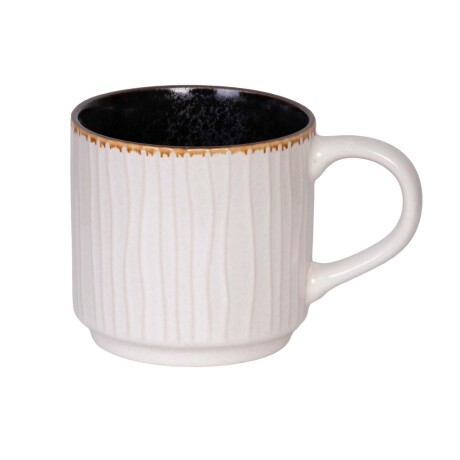 TAZA 415ML CERAMICA BLANCO CRINKLE