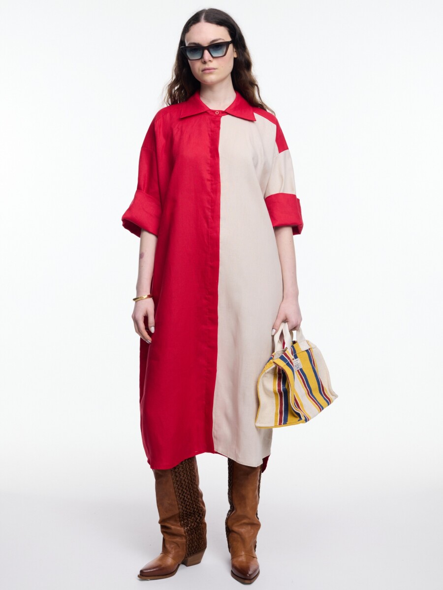 VESTIDO CONTRASTE 