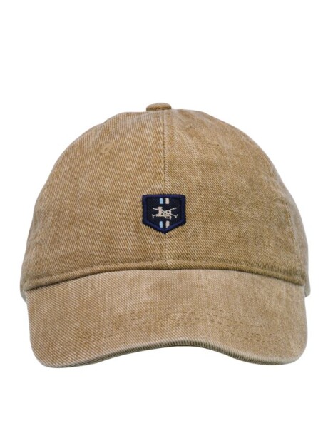 GORRO LONA CON ESCUDO Beige