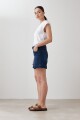 Short de jean con cinto jean medio