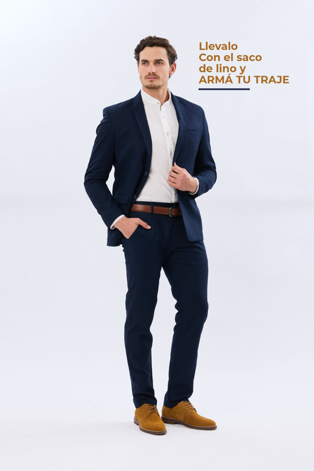 PANTALON DE LINO CLÁSICO Azul